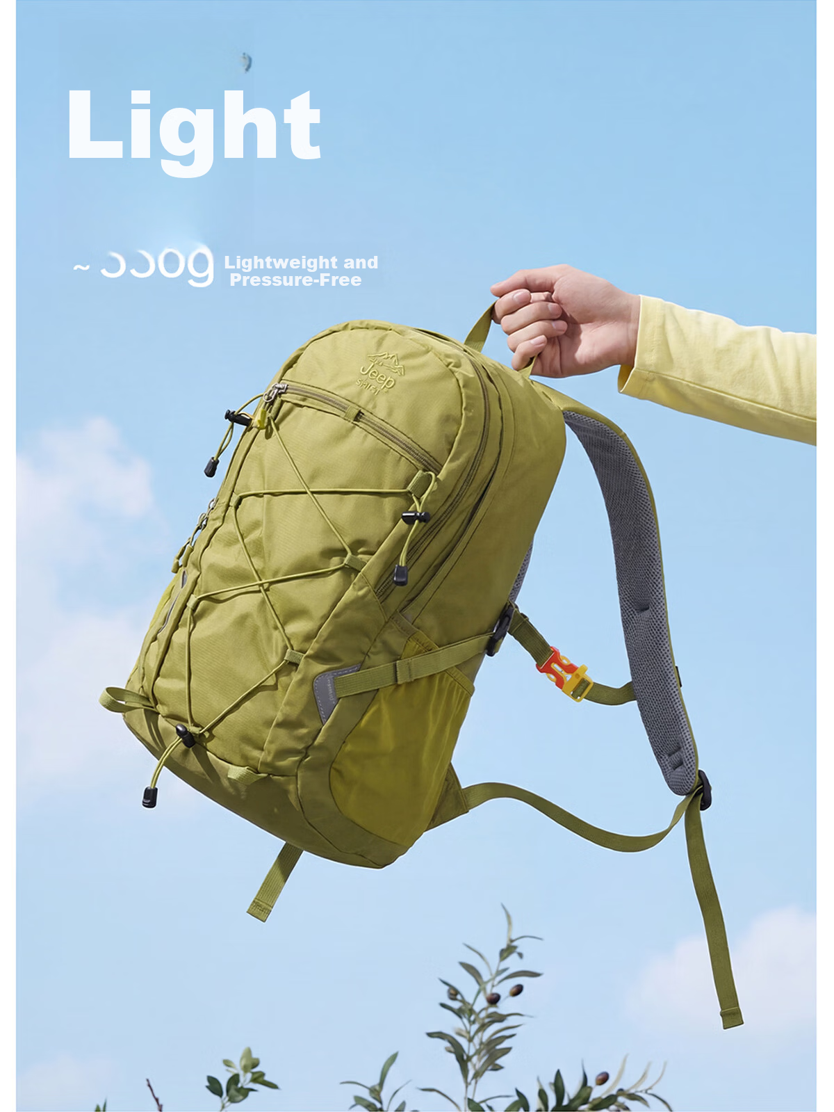 JEEP SPIRIT Outdoor Hiking Mountaineering Backpack Large Capacity Waterproof Camping Lightweight Travel Bag for Men and Women 17