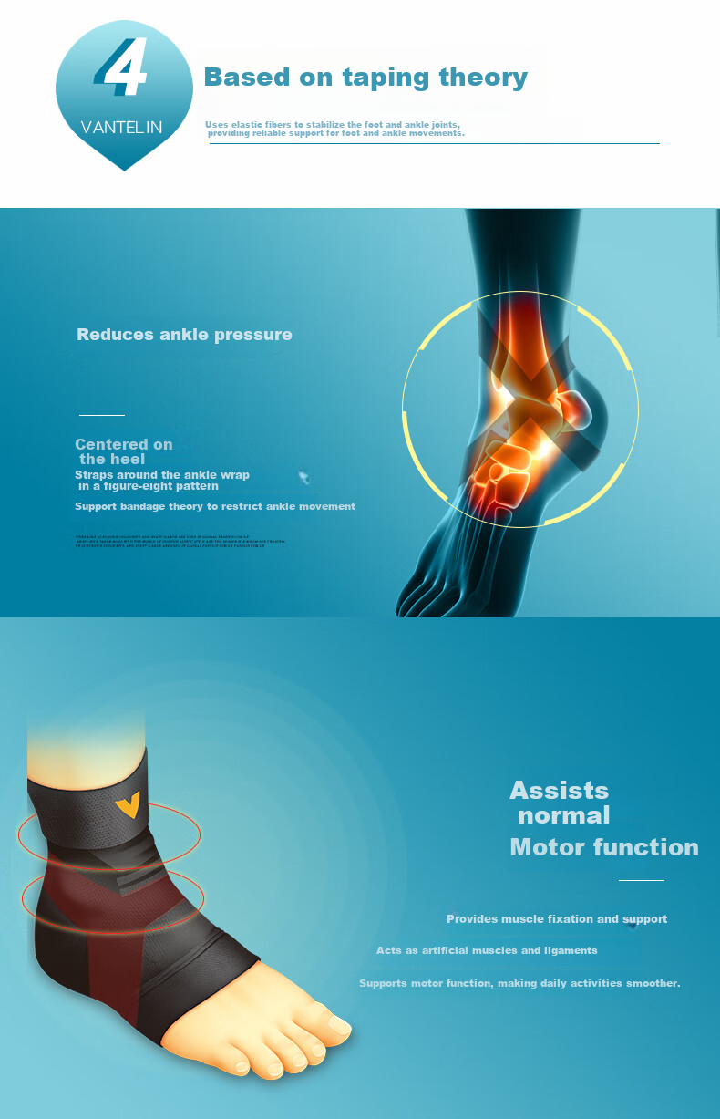 KOWA Ankle Support Japanese Imported Cooling Basketball Ankle Brace Blue Single M Size (Shoe Size 38-42) 14