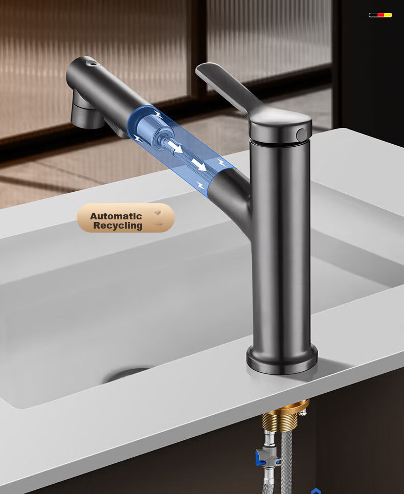 IVORPO German Basin Faucet Pull-Out Hot and Cold Bathroom Sink Tap 13