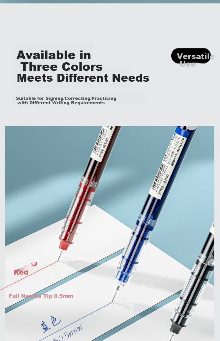 BEIFA Beifa Direct Ink Quick-Dry Rollerball Pen Signature Pen High-Capacity Writing Carbon Pen Smooth for Teachers and Students Red 15-Pack 【Back to School Essential】 17