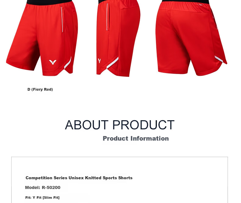 VICTOR Official Flagship Men's Badminton Shorts Sweat-Absorbing Moisture-Wicking Breathable Knitted Sports Pants Professional Competition Training Wear 12