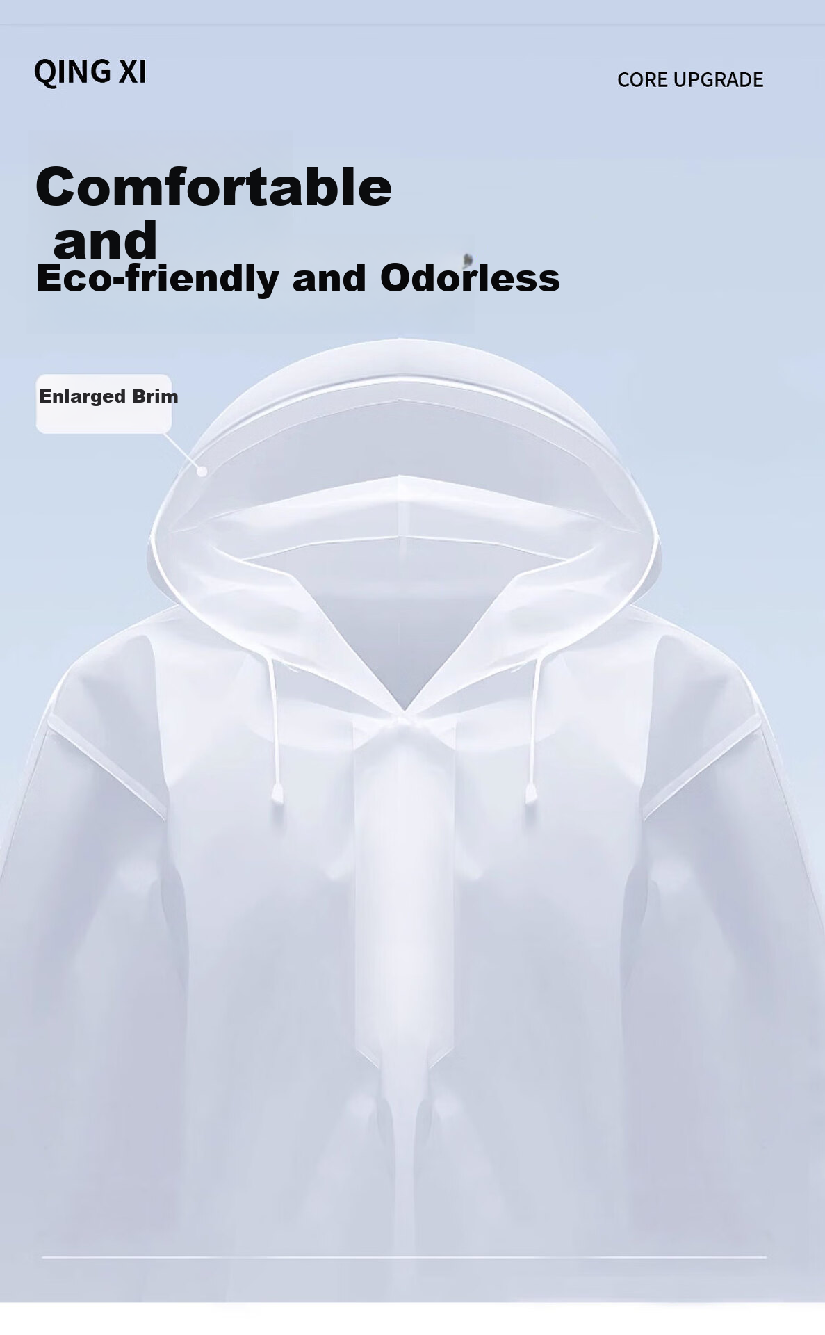 Kelorlock Disposable Raincoat Thickened One-Piece Full-Body Rain Poncho with Large Hood for Adults Portable Outdoor Cycling and Mountaineering 3
