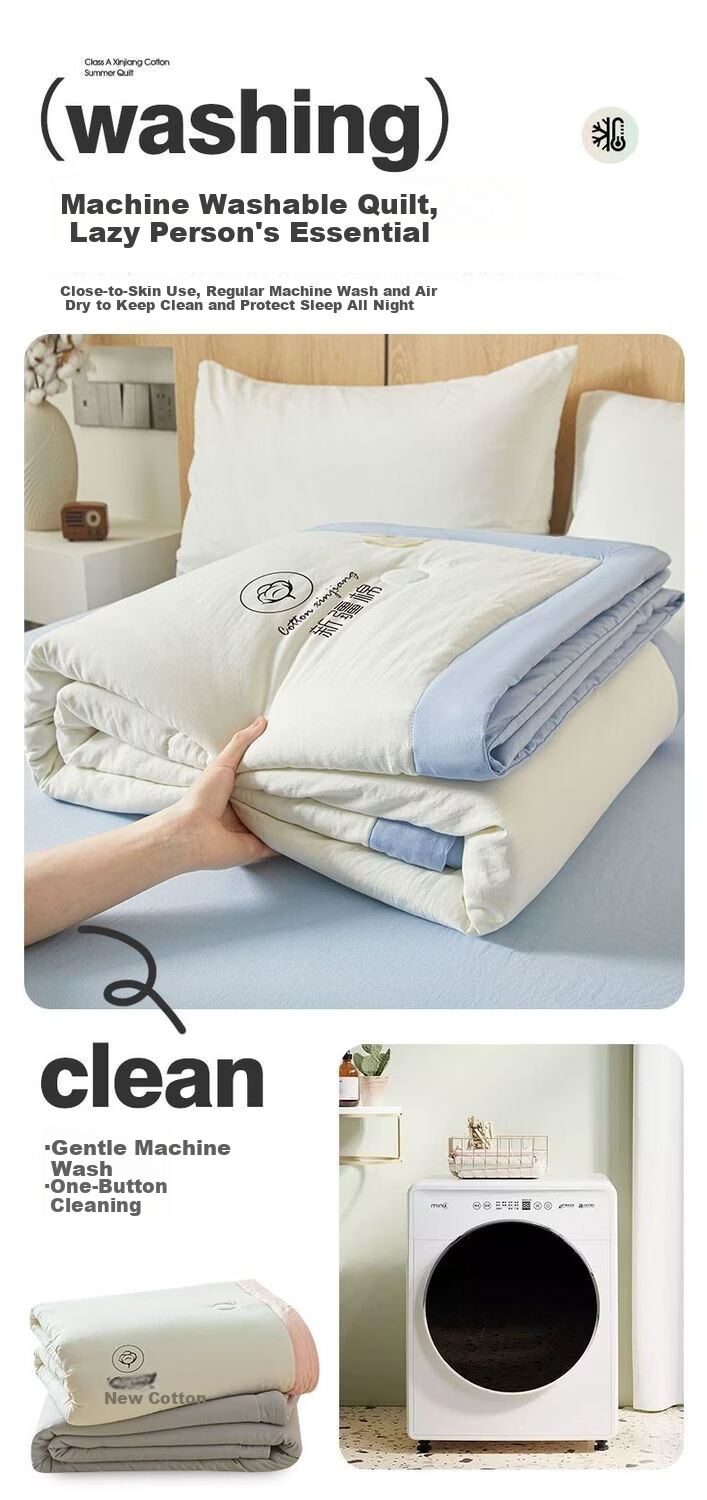 J.Sir Air Conditioning Quilt Summer Cooling Blanket 1.5x2m Single Machine Washable Thin Quilt A-Class Washed Cotton Xinjiang Cotton 8