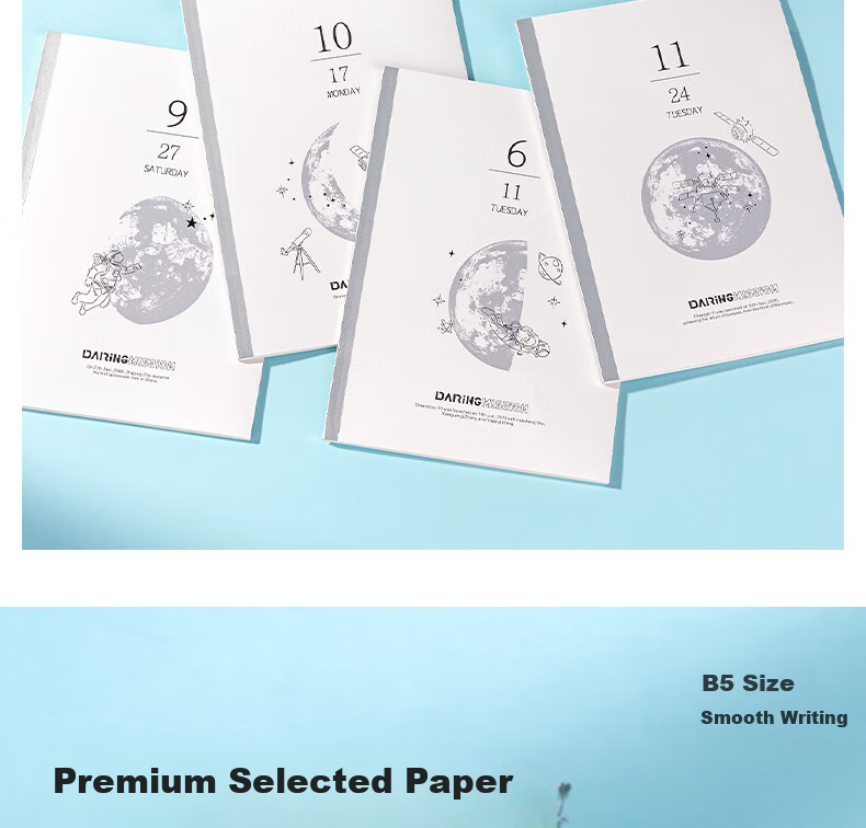 Deli Student Softcover Notebook B5/40 Sheets 12-Pack Wire-Free Binding WB540 (Ask the Sky 9) 5