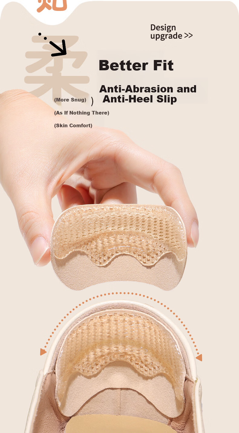 Langsha 2 Pairs Silicone Heel Pads Anti-Slip Heel Protector Prevent Blisters High Heel Insoles Shoe Size Reducer for Women 7