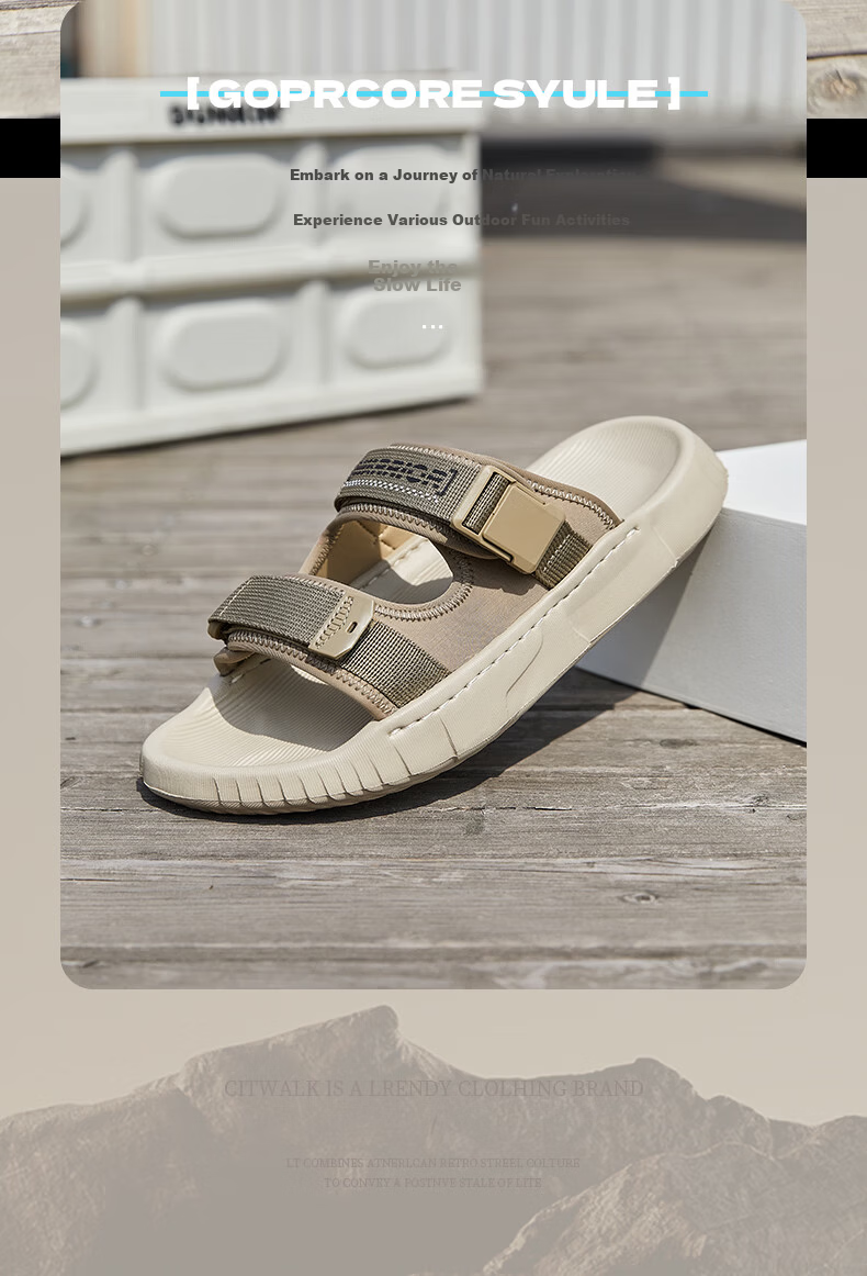 Warrior Men's Summer Outdoor Sandals 2026 New Soft Sole Sports Beach Shoes 1130 Khaki Size 43 2