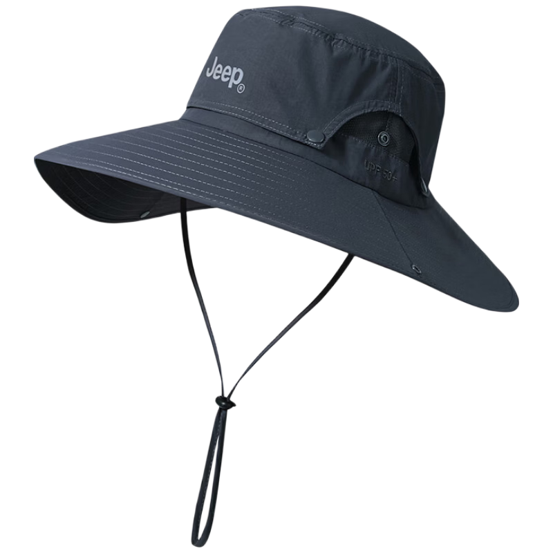 JEEP Sun Protection Hat for Men, Sun Visor, Fisherman Fishing Hat, Hiking Cap, Sun Hat, Summer Outdoor Hat for Men, Rock Gray