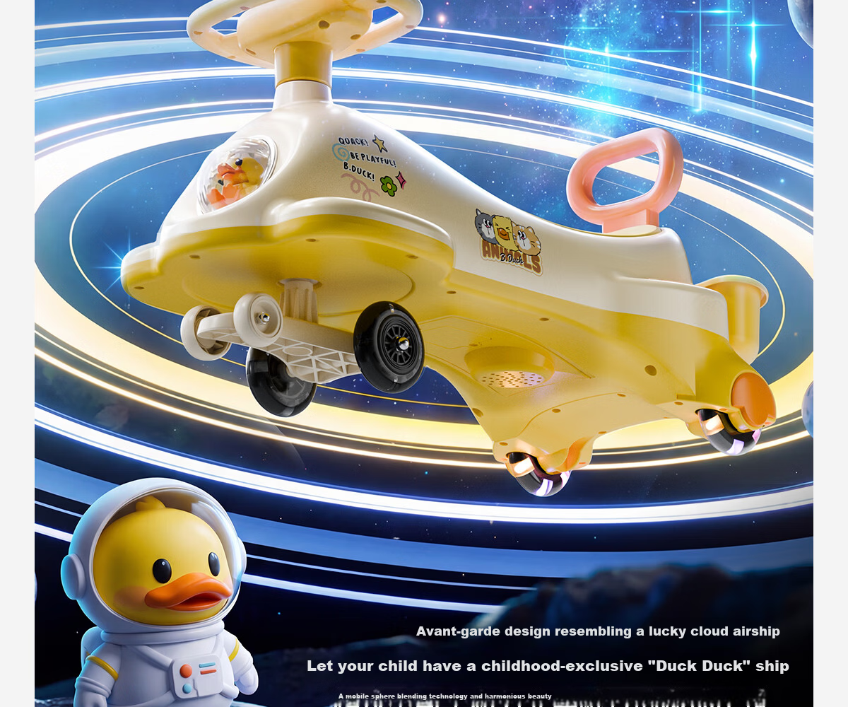 Le Little Yellow Duck Children's Twist Car 1-3-8 Years Old Baby Toy Boys and Girls Birthday First Year Gift Glide Scooter 7