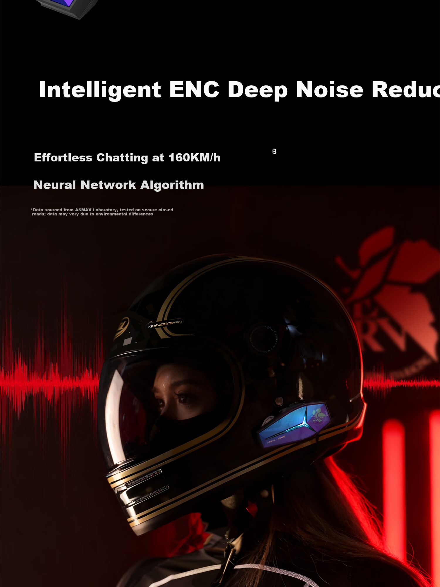 ASMAX & EVA Helmet Bluetooth Headset High-End Motorcycle Riding Professional Noise-Cancelling Evangelion Unit-02 Edition 14