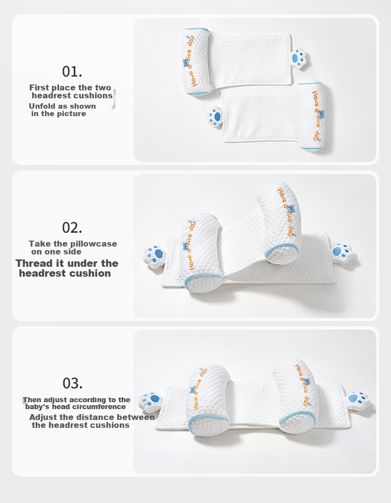 Ipoosi Baby Millet Shaping Pillow 0-6 Months Round Head Sleep Anti-Flat Head Removable Washable Newborn Adjustable Pillow 12