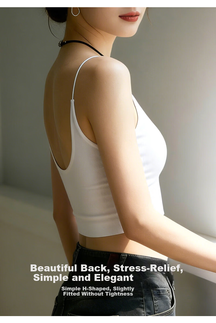 Urban Beauty Women's Summer Large U Back Bra Camisole with Chest Pads, No-Bra Required, Innerwear and Outerwear Tank Top 8