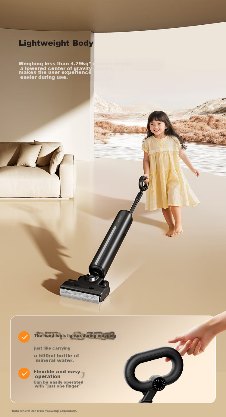 UWANT Yowang Ultra-Thin Cloud Sail Floor Washer Self-Cleaning Long Battery Life Home Electric Mop Vacuum Cleaner Combo 17