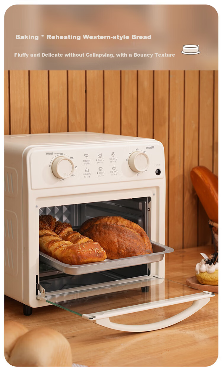 Bear TikTok Upgraded 13L Air Fryer Oven Combo Multifunctional Household Grill Baking Heating Micro-Steam Low-Fat Oil-Less Tender Fry Double Layer 9