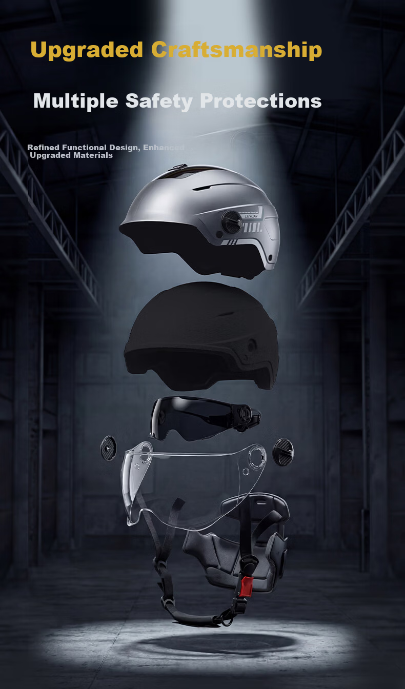 Luyuan Electric Bike Helmet Summer Zero-Pressure Sunroof Breathable New National Standard Class A 3C Certified Electric Motorcycle Safety Helmet Four Seasons Unisex Purple-3C Long Visor 6