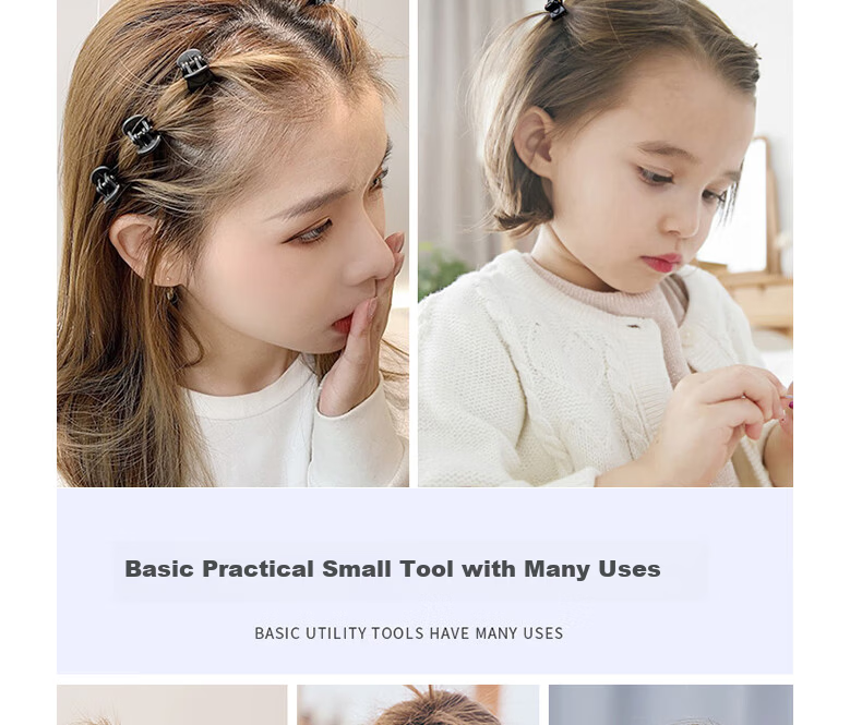 Jiaoxuefei Black Small Hair Claw Clips 20pcs Bangs Clips Top Clips Small Hairpins Hair Accessories 9