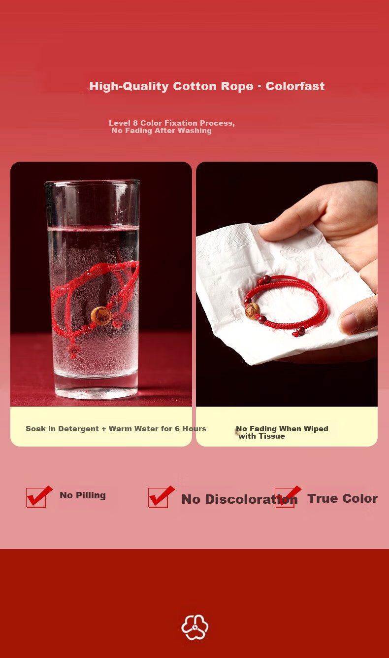 Benming Tang Red String Bracelet for Women Authentic Old Peach Wood Cinnabar Amulet Good Luck Charm High School Exam Blessing Gift Birthday Present for Girlfriend 7