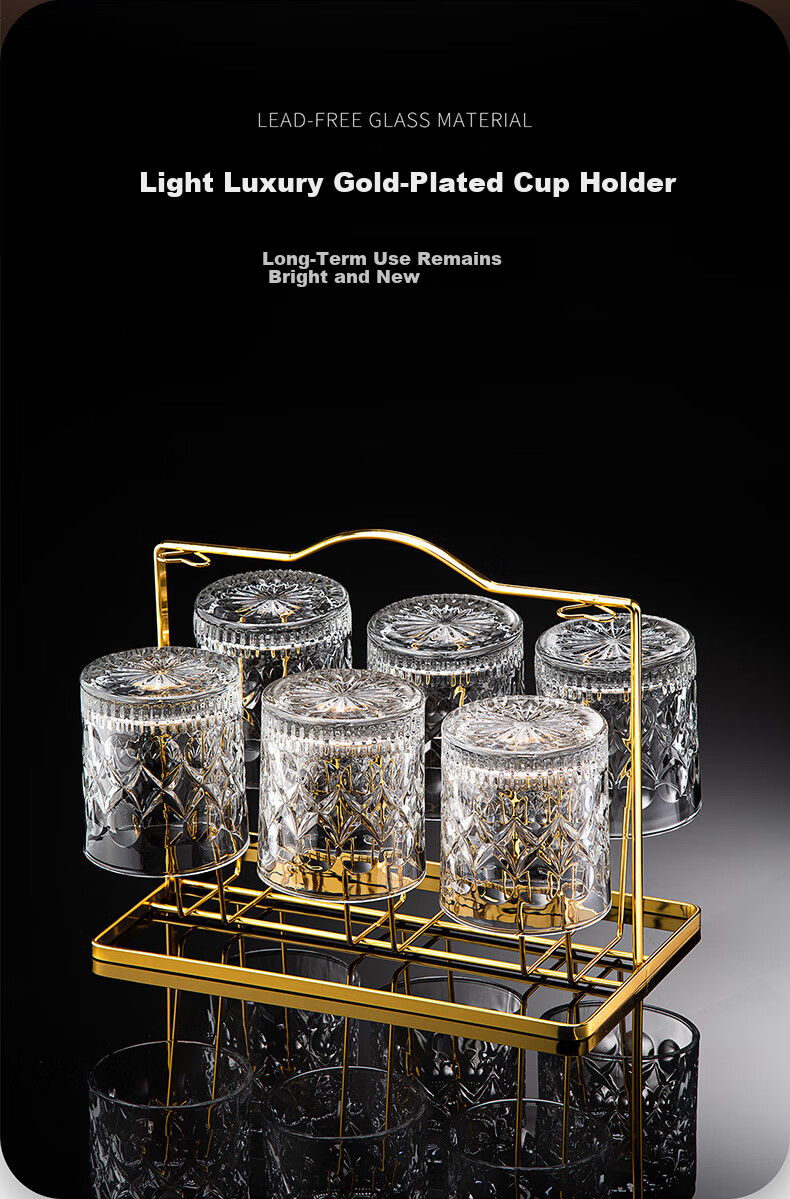 FANKAQI Luxury High-End Home Crystal Whiskey Glass Set High-Value Gift for Housewarming and Birthday 4