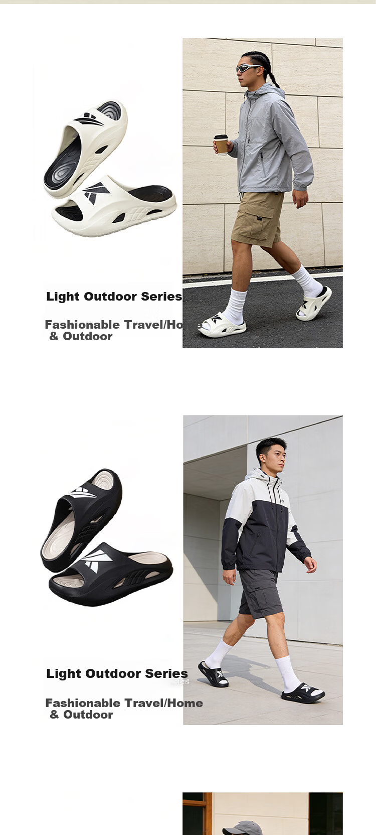 AILAIJIA Men's Outdoor Sports Slippers Soft and Elastic Summer Home and Outdoor Slippers Light Arch White Size 40-41 3