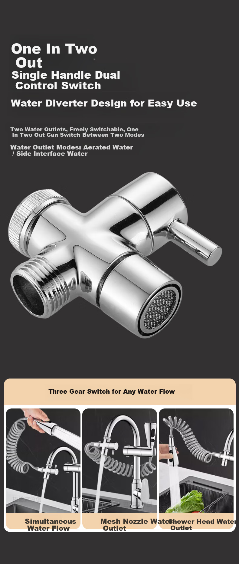 HSPA Kitchen Faucet Extender Sink Lengthened Retractable Pull-Out Splash-Proof Pressure-Boosting Shower Head 5065 6