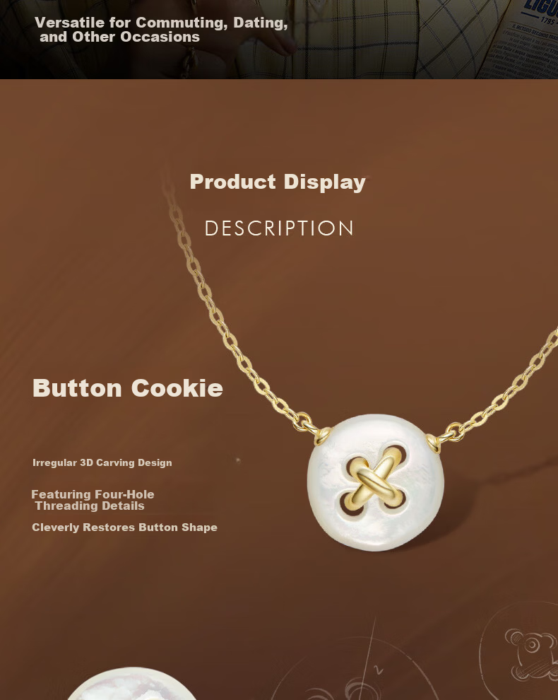 HEFANG Mother-of-Pearl Button Clavicle Necklace Luxury High-End Jewelry [Birthday Gift for Girlfriend Wife] 8