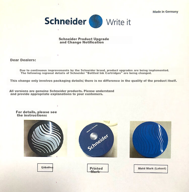Schneider Fountain Pen Ink Cartridges Non-Carbon Anti-Clogging German Imported Euro Standard Blue-Black 30-Pack Bottle 6723 Back-to-School Essential 5
