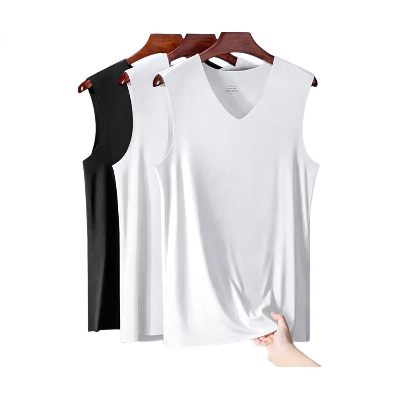 FitonTon, 3-Pack Men's Tank Tops, Summer Lightweight, 10A Antibacterial Ice Silk, 2026 New Style Sleeveless Undershirt, Athletic Vest