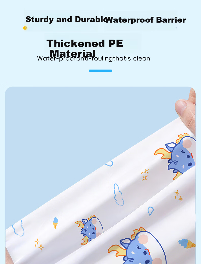 Qihaiqiu Disposable Rain Shoe Covers 6pcs Children's Long Waterproof Thickened Wear-Resistant Non-Slip Rain Boots Cute Cartoon Rabbit 2