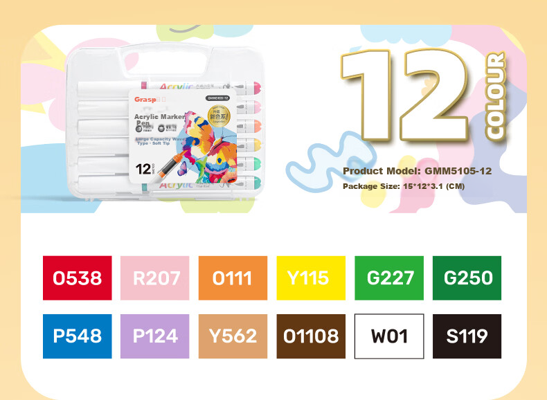 Direct Liquid Soft Tip Acrylic Markers 48 Colors Student Set Non-Transparent Layerable Watercolor Paint Pens Gift Box 24