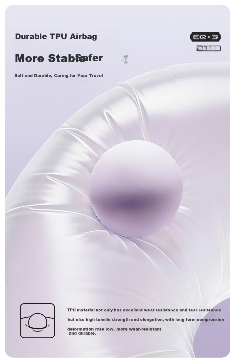 EVERYTHINK Inflatable Travel Neck Pillow U-Shaped Portable Airplane Sleep Pillow 9