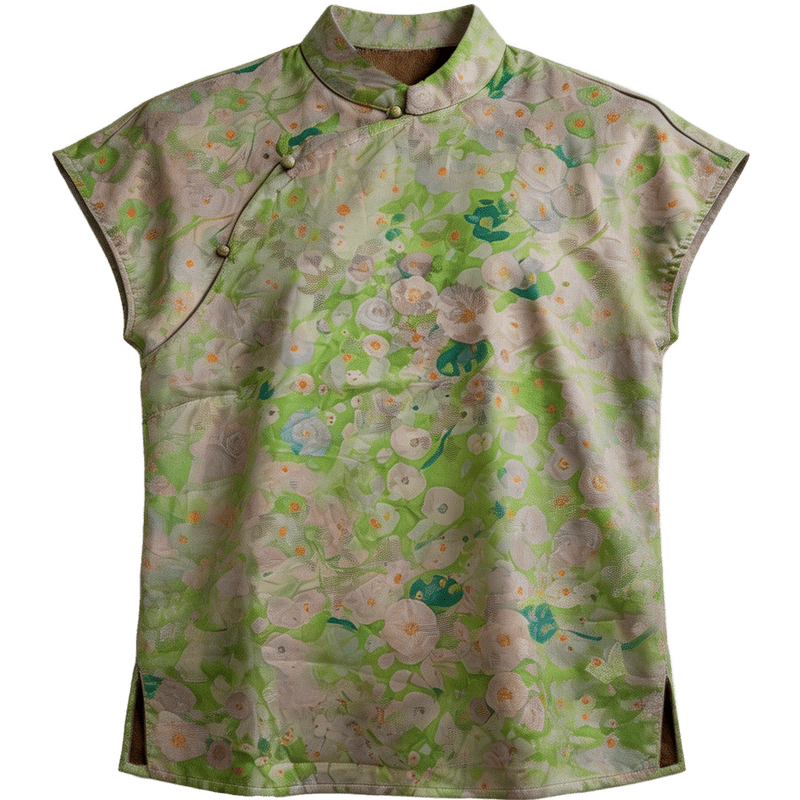 Demana Encounter Jiangnan Poetry Summer National Style New Chinese Jacquard Diagonal Collar Stand Collar Loose Small Women's Shirt