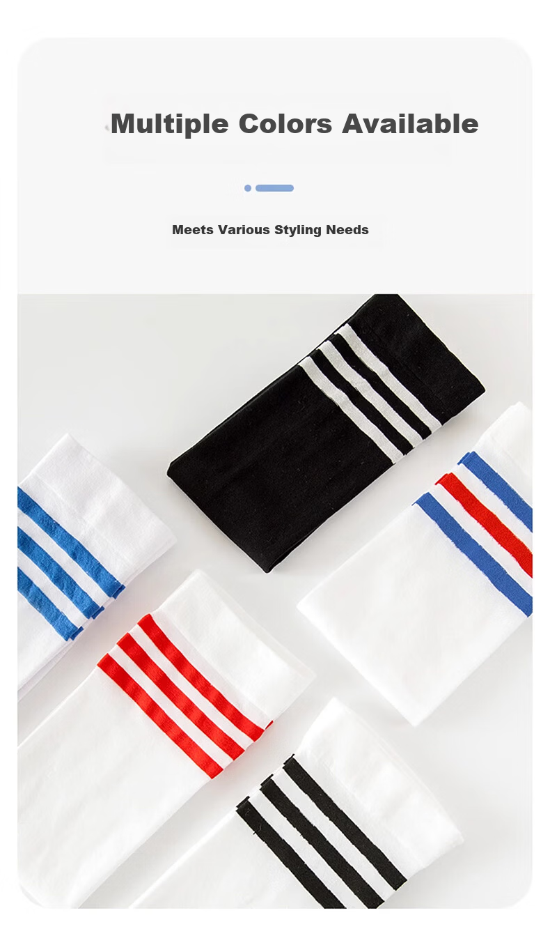 Langsha Girls' Long Tube Socks Summer Thin Ice Silk High Tube Black and White Student Socks Spring and Summer Children's Calf Over-the-Knee Socks 3