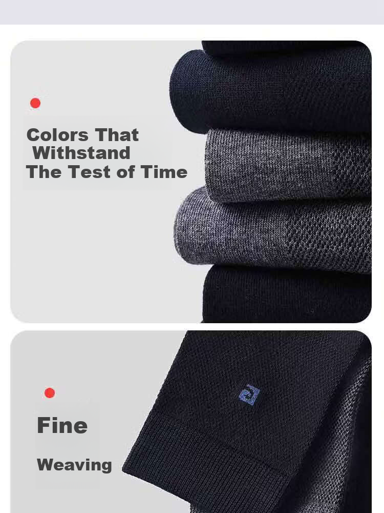 Pierre Cardin Men's Socks 100% Cotton Business Mid-Calf Breathable Sweat-Absorbing Non-Binding Socks Four Seasons 7 Pairs Pack 14
