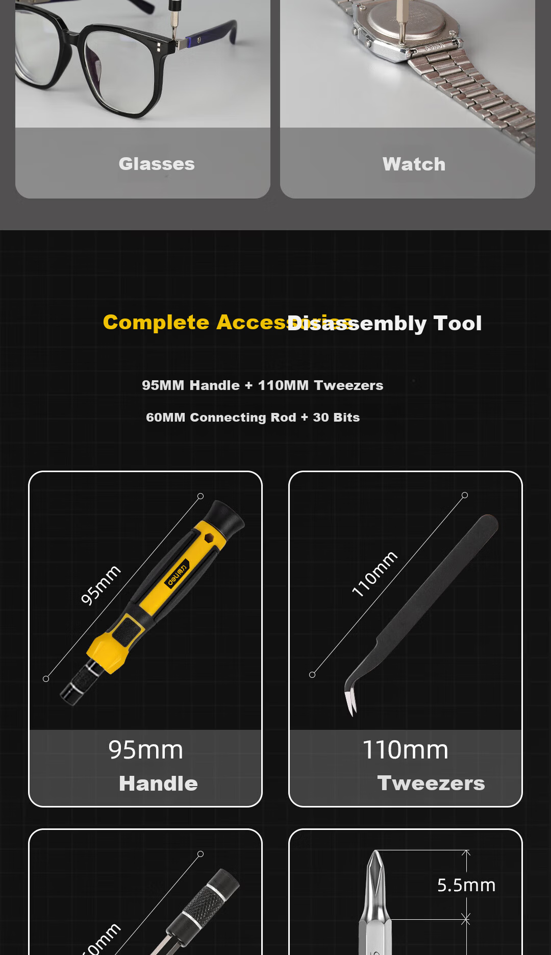 Deli Precision Screwdriver Set Flathead Phillips Eyeglass Watch Repair Tool 25 Pieces DL241025 2