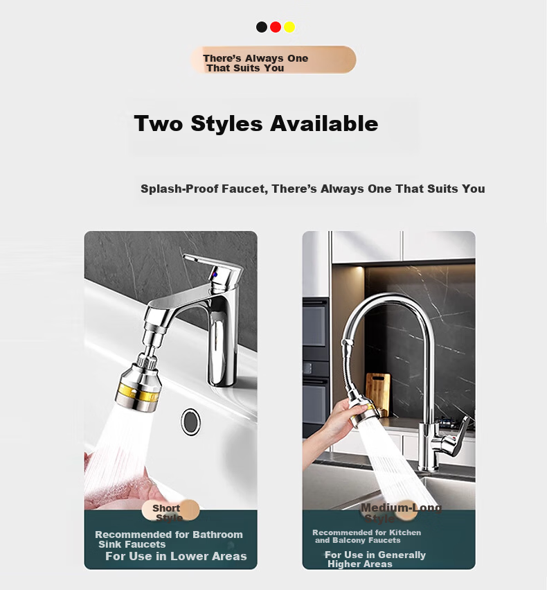 JROR [Germany] Faucet Extender Splash Guard Universal Rotatable Anti-Splash Adapter Aerator 8