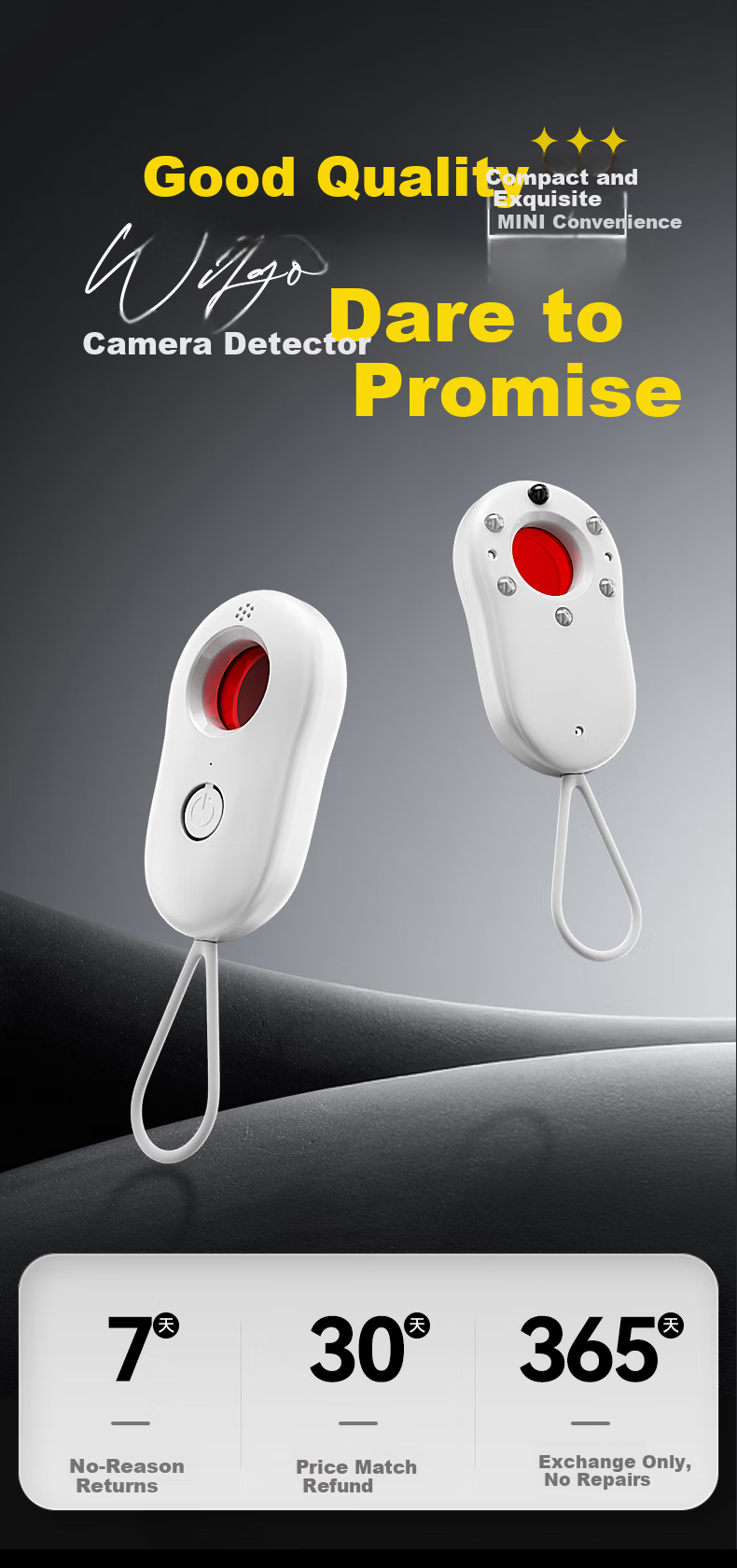 Zhiguozhe Hotel Camera Detector with Four Modes, UV Light Detection, Wireless Infrared Signal Anti-Spy Camera Detector, Anti-Peeping Surveillance Inspection Device 5