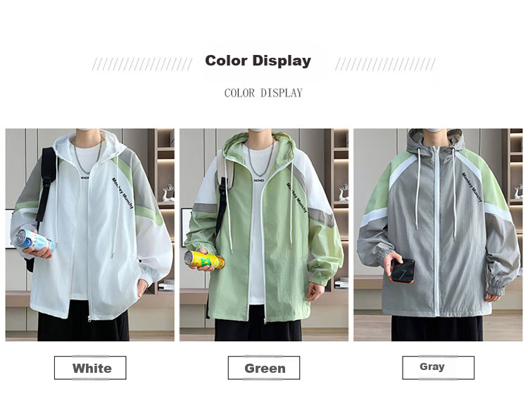 TUCANO Men's Summer Windproof Sun Protection Ice Silk Jacket Outdoor Cooling Quick-Dry Casual Lightweight Shirt White M 3