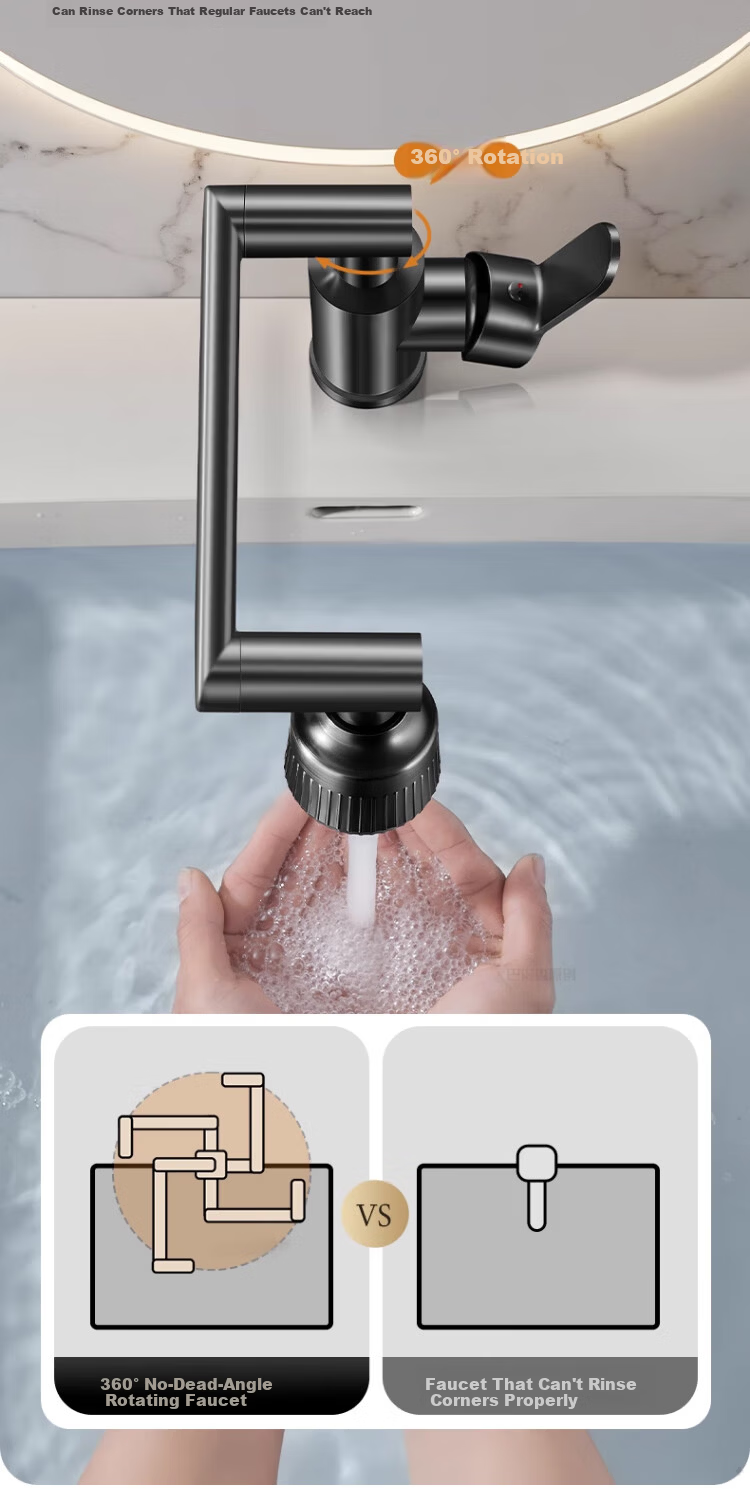 Del 28-Year Brand Basin Faucet Hot and Cold Water Mixer 2-in-1 Universal Mechanical Arm Washbasin Faucet 8