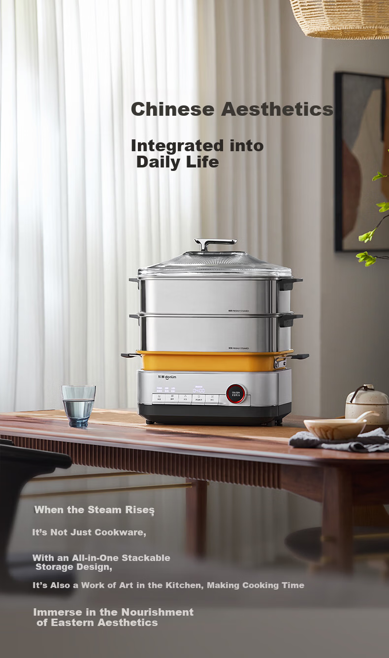 Donlim 20L Stainless Steel Electric Steamer Multi-Function Cooker 3-in-1 Steaming, Stewing, Boiling Electric Hot Pot DL-1007 26