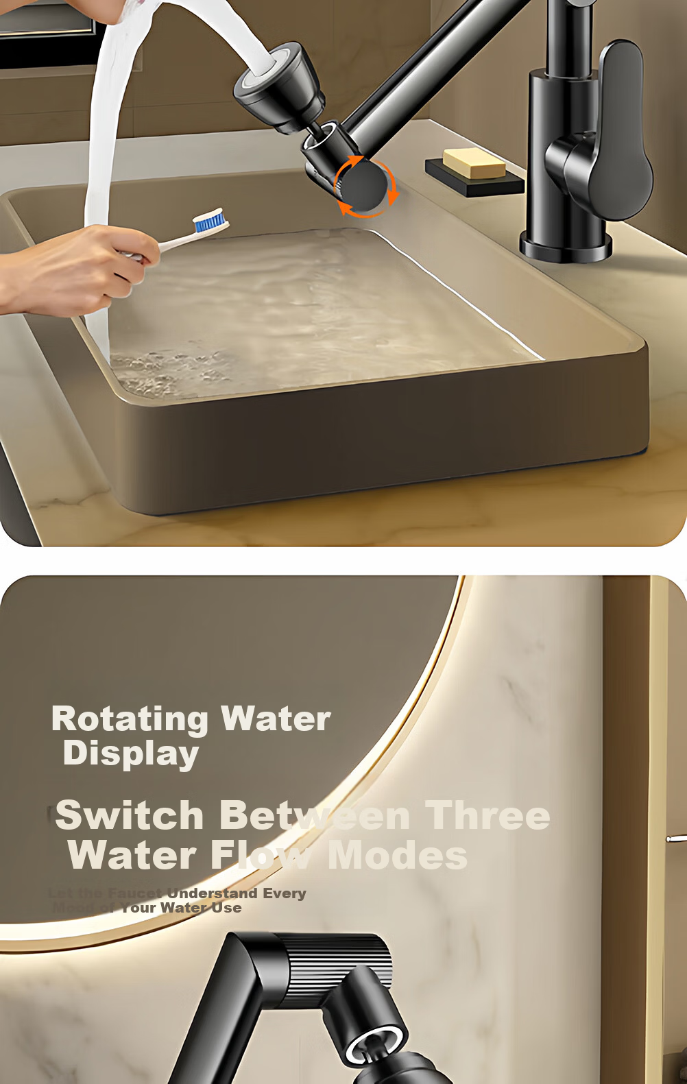 Baihan Basin Faucet Bathroom Sink Faucet Hot and Cold Water Two-in-One 11