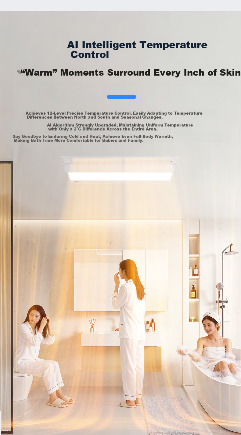 Midea JD Smart Bath Heater with Warm Air, Lighting, Ventilation, Integrated Bathroom Heater AI Human Sensor Sense X1 6