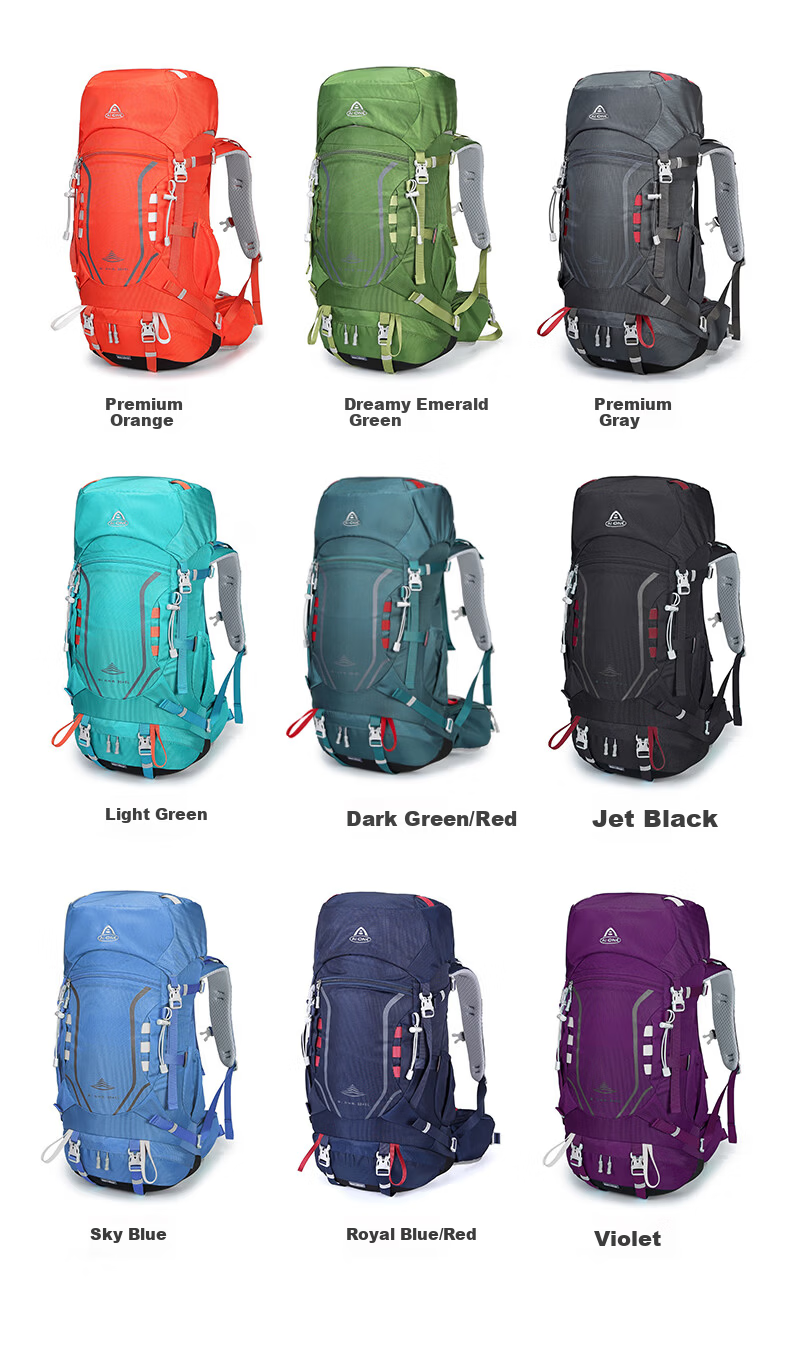 AiWang Women's Oxford Cloth Hiking Backpack Men's Outdoor Suspension Carrying Large Capacity Travel 35+5L Navy Blue 10