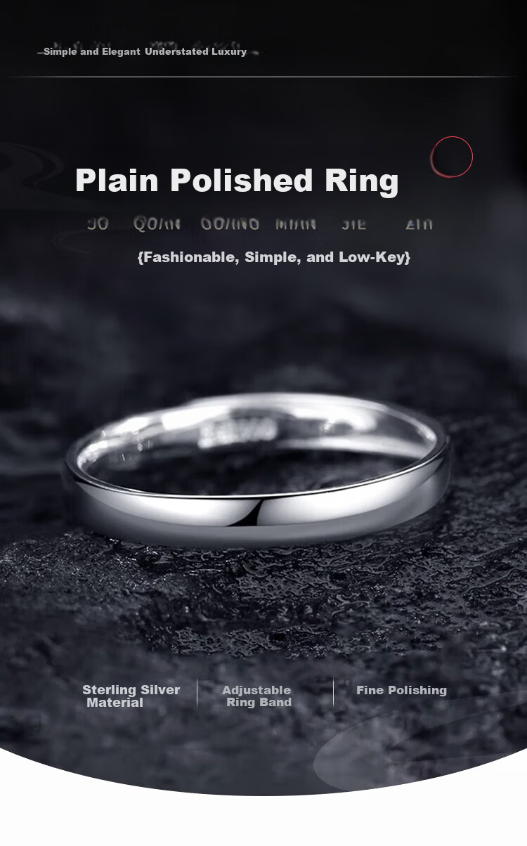 Sino Gem Simple Polished Plain Silver Toe Ring Men's Adjustable Ring Graduation Gift for Boyfriend 1