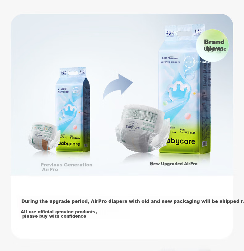 Babycare Airpro Diapers, Mini Pack, M Size, 28 Pieces (6-11kg), Baby Diaper, Summer Ultra-Thin And Breathable 2