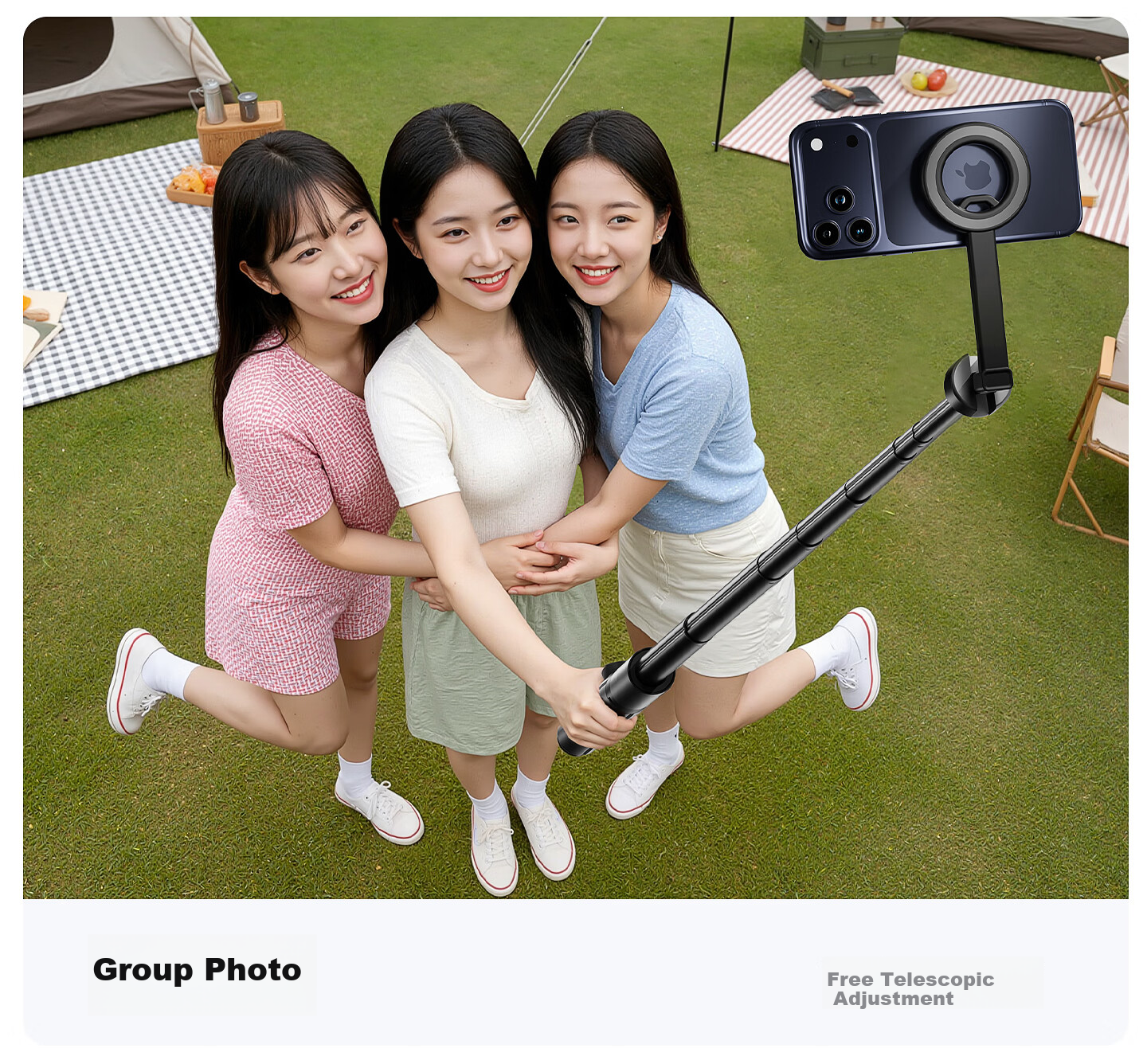 Philips Magnetic Phone Selfie Stick Portable Travel Selfie Tool Outdoor Vlog Live Streaming Photography Universal Accessory MagSafe Magnetic Rotating Anti-Shake Tripod 5319 22