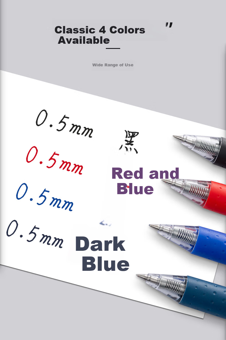 AIHAO Back-to-School Essential 0.5mm Black Retractable Gel Pen Bullet Tip Student Exam Writing Office Carbon Ink Pen 12-Pack 8