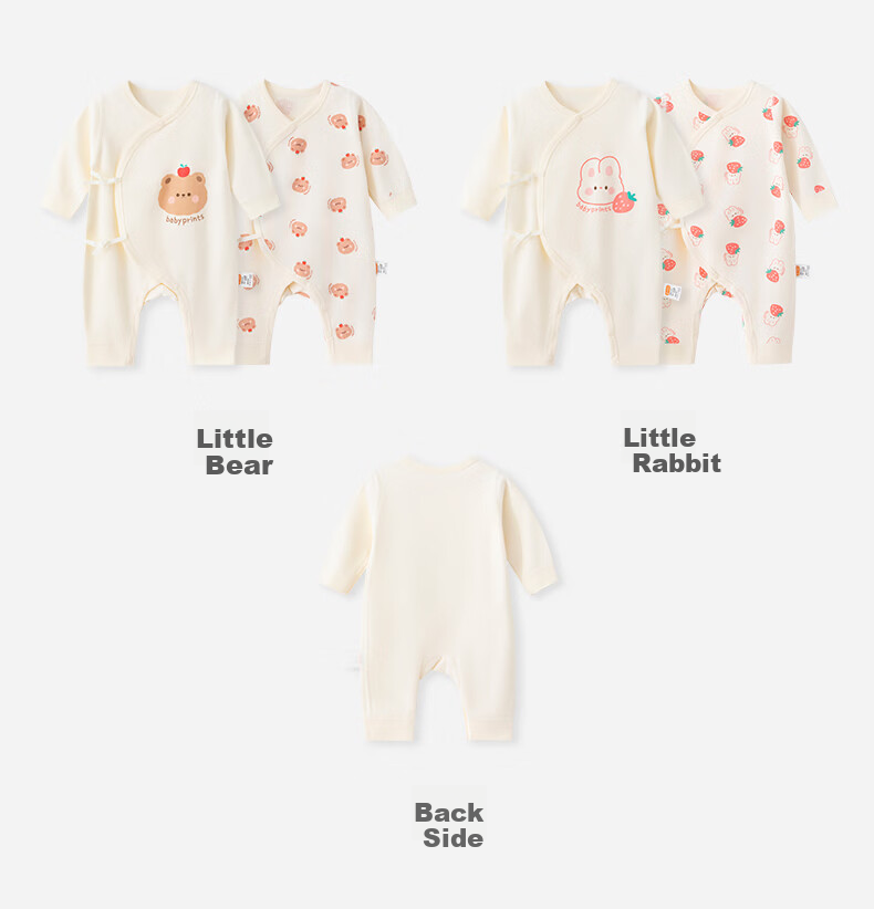 Babyprints Baby Romper 2-Pack Newborn Cotton Soft Infant Unisex Bodysuit Bear 66 4