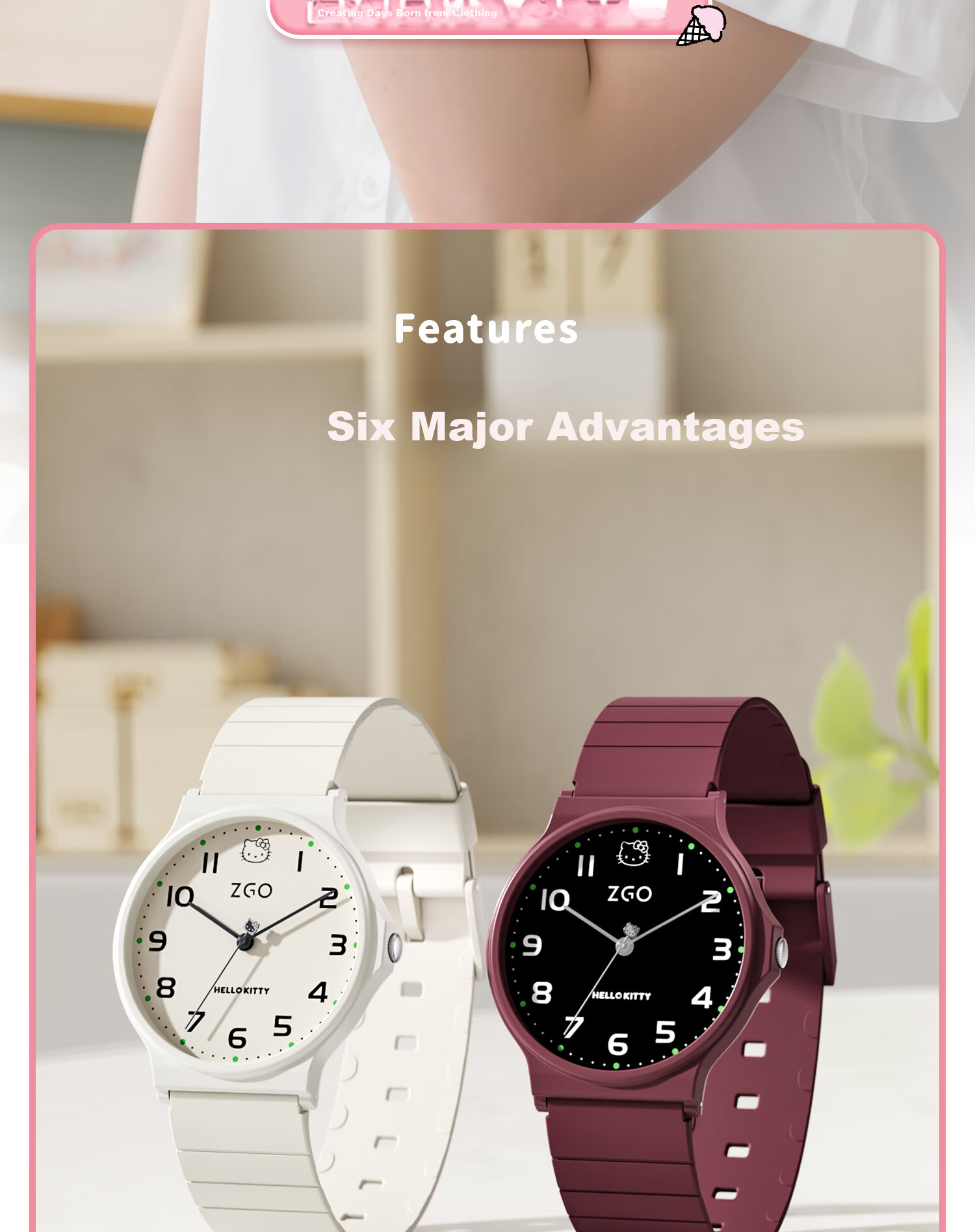 Hello Kitty Student Exam Watch for Girls Middle and High School Quiet Quartz Movement 2