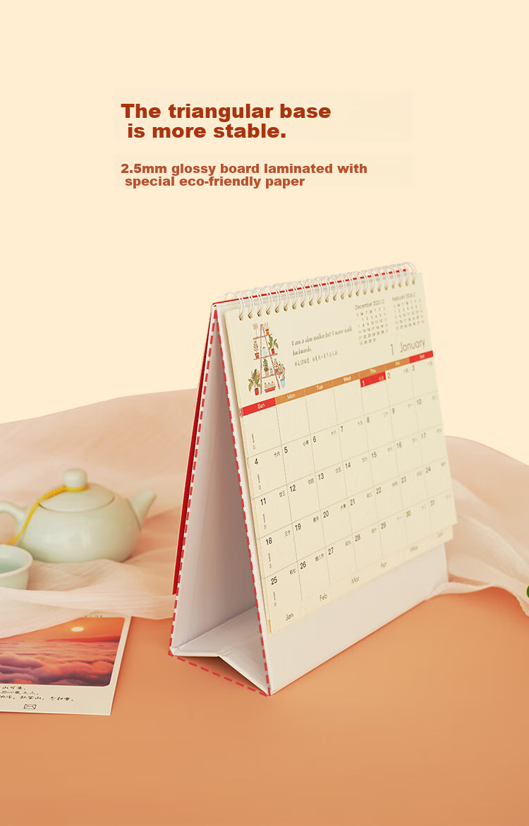 HERO 2026 Desk Calendar Work Secretary Desktop Ornament Thickened Large Size Non-Curling High-Quality Large Grid Large Font Calendar Customizable Popular Item 7