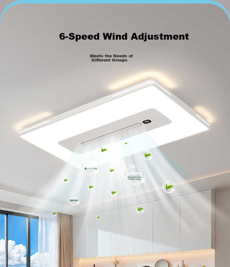 Great Wall LED Bladeless Ceiling Fan Light 2026 Model Simple Living Room Bedroom Dining Room Zhongshan Integrated Fan Lamp 6