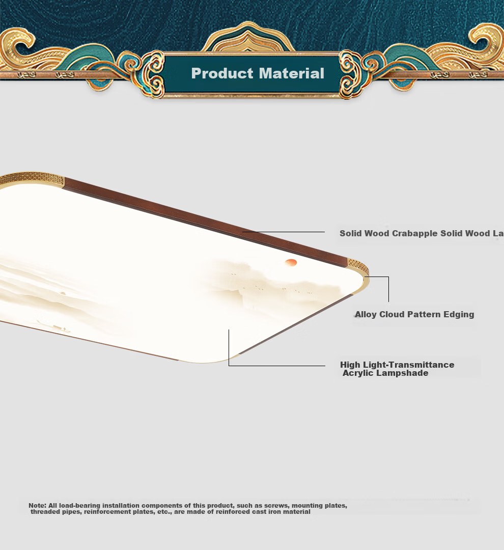 NVC Ceiling Light Wooden Art Study Dining Room Bedroom Round Smart High CRI WHXD60W/F-17 14